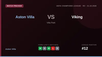 Aston Villa host Viking in the Champions League on Wednesday looking to build on their formidable record of 11 straight...
