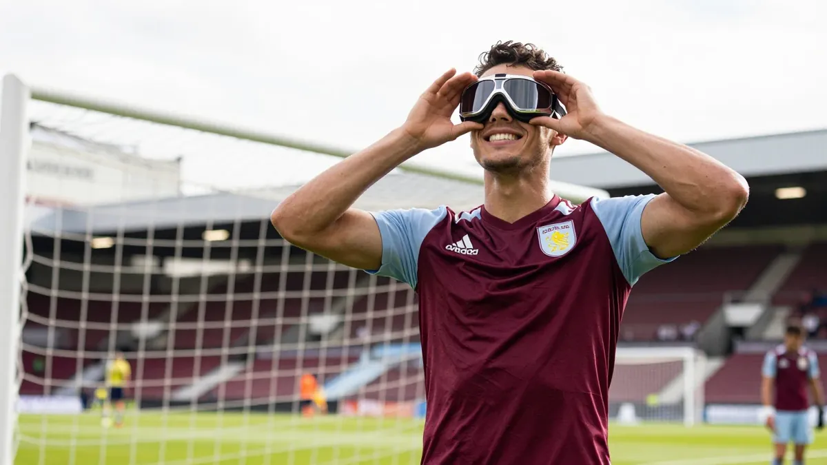 Prince William, a known Aston Villa supporter, imitated John McGinn's goggles celebration with a young fan at an...