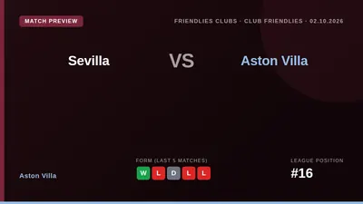 Aston Villa play a friendly at Sevilla's stadium on Friday, offering Unai Emery a chance to assess his squad, including...